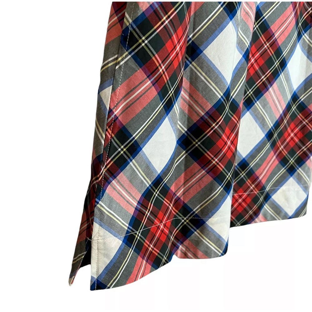 J. Crew Cotton Bow Shoulder Top In Festival Plaid Red - Picture 5 of 7